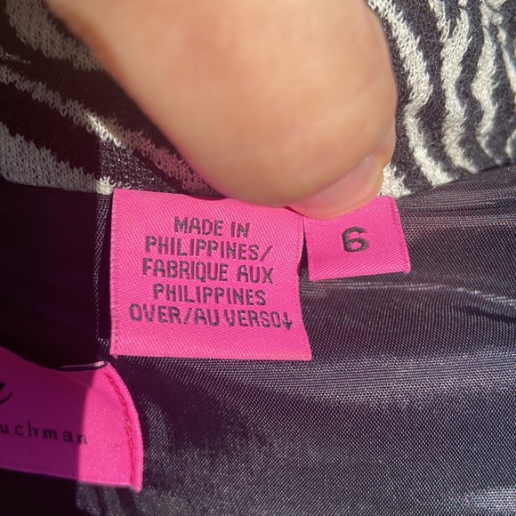 Diva by Dana Bachman Wool Blend Blazer Ivory Black Zebra Print Size 6 - Picture 12 of 15